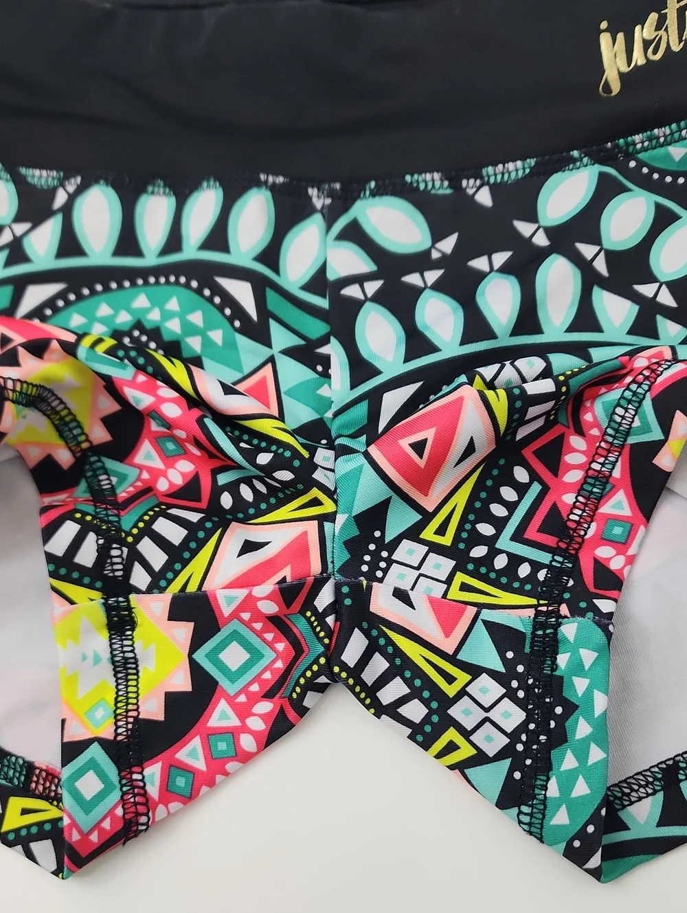 Justice Active Tribal Print Compression Shorts Black Size 8